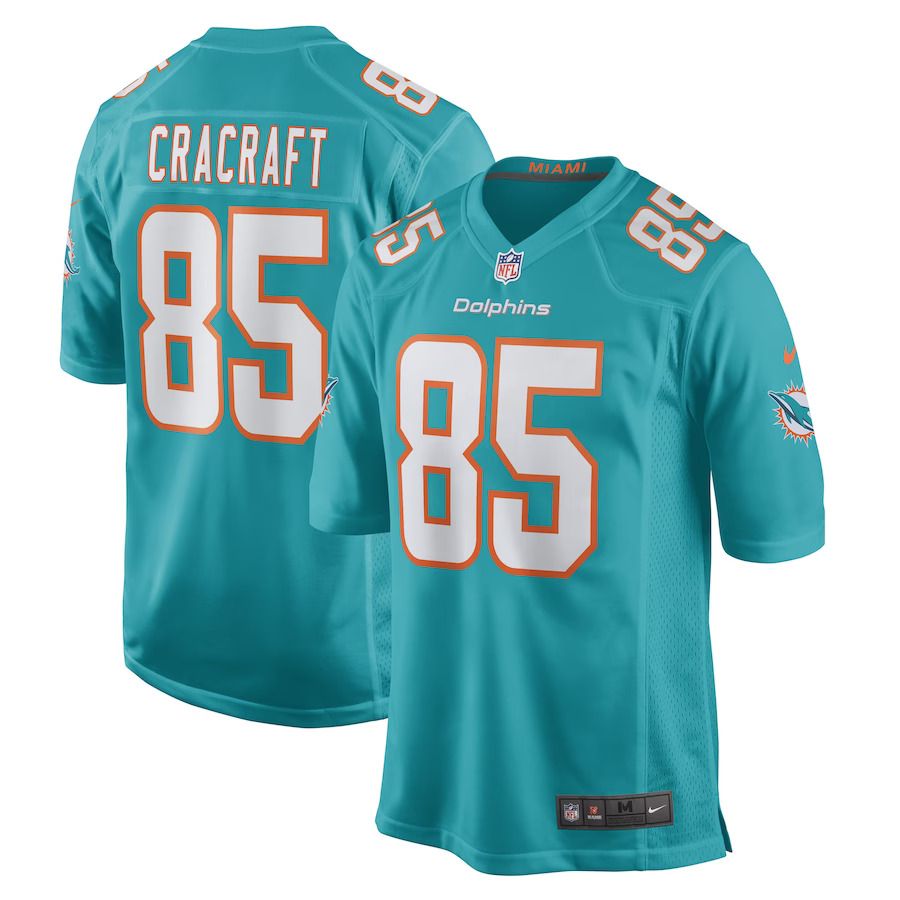 Men Miami Dolphins #85 River Cracraft Nike Aqua Game Player NFL Jersey